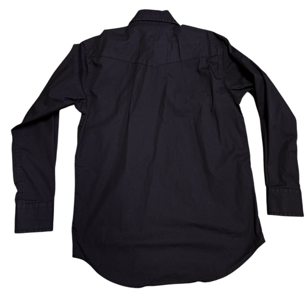 Rafter C Cowboy Collection Boys Western Shirt Sz. L Pearl Snap Black Embroidered - Picture 2 of 7